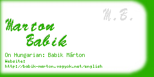 marton babik business card