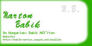 marton babik business card